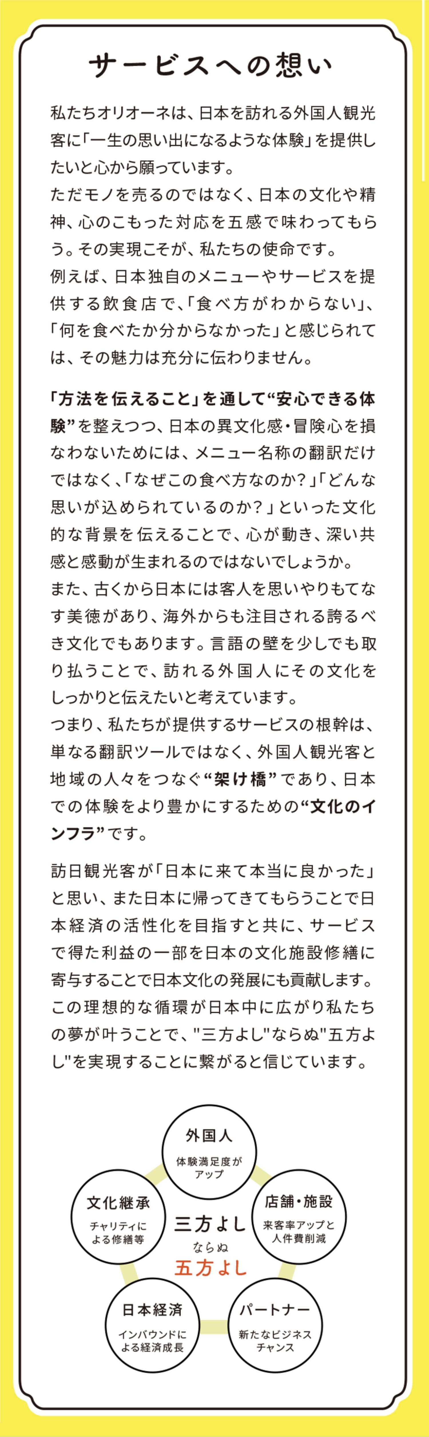 サービスへの想い